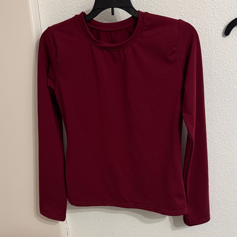 Deep Red Long Sleeve Top NWOT